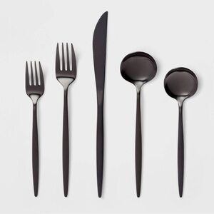 Threshold Shapleigh Flatware Set In Matte Black, NIP